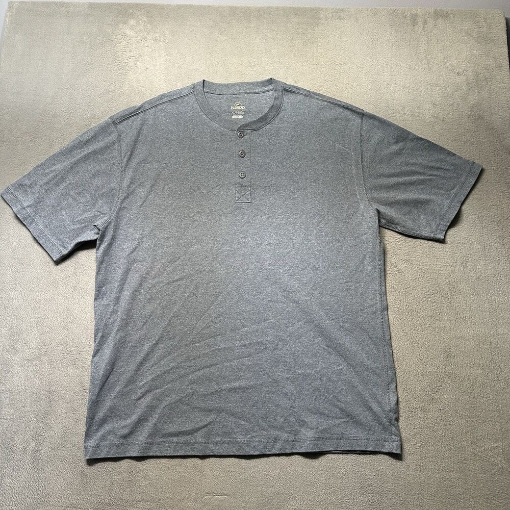 RedHead Mens XL Henley Shirt Blue Short Sleeve Hunting Fishing Outdoor Top EUC